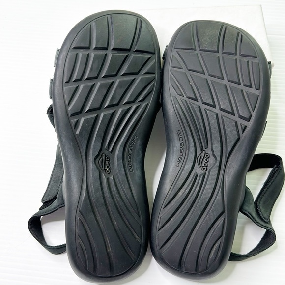 ABEO Breezy Black Leather Adjustable Sandals (6.5) - Picture 7 of 8